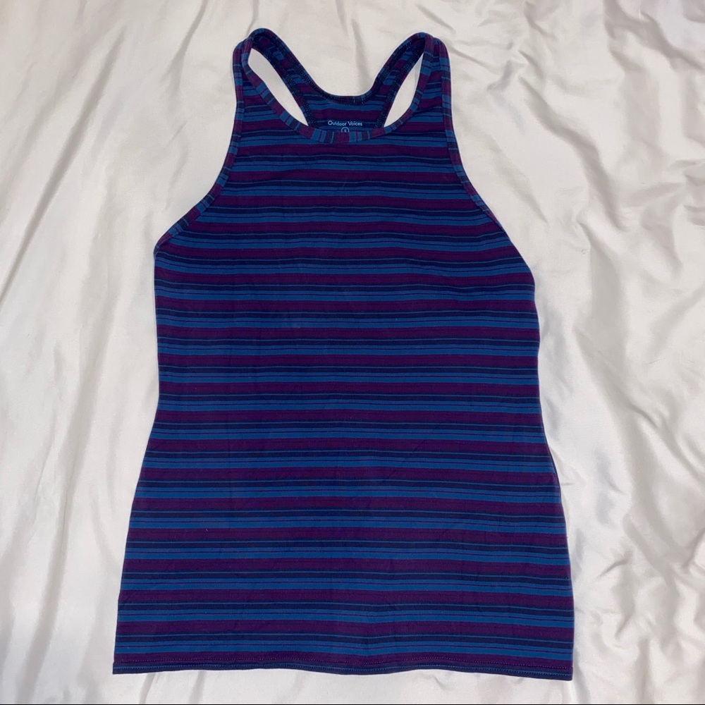 LIKE NEW Outdoor Voices Striped Racerback Tank